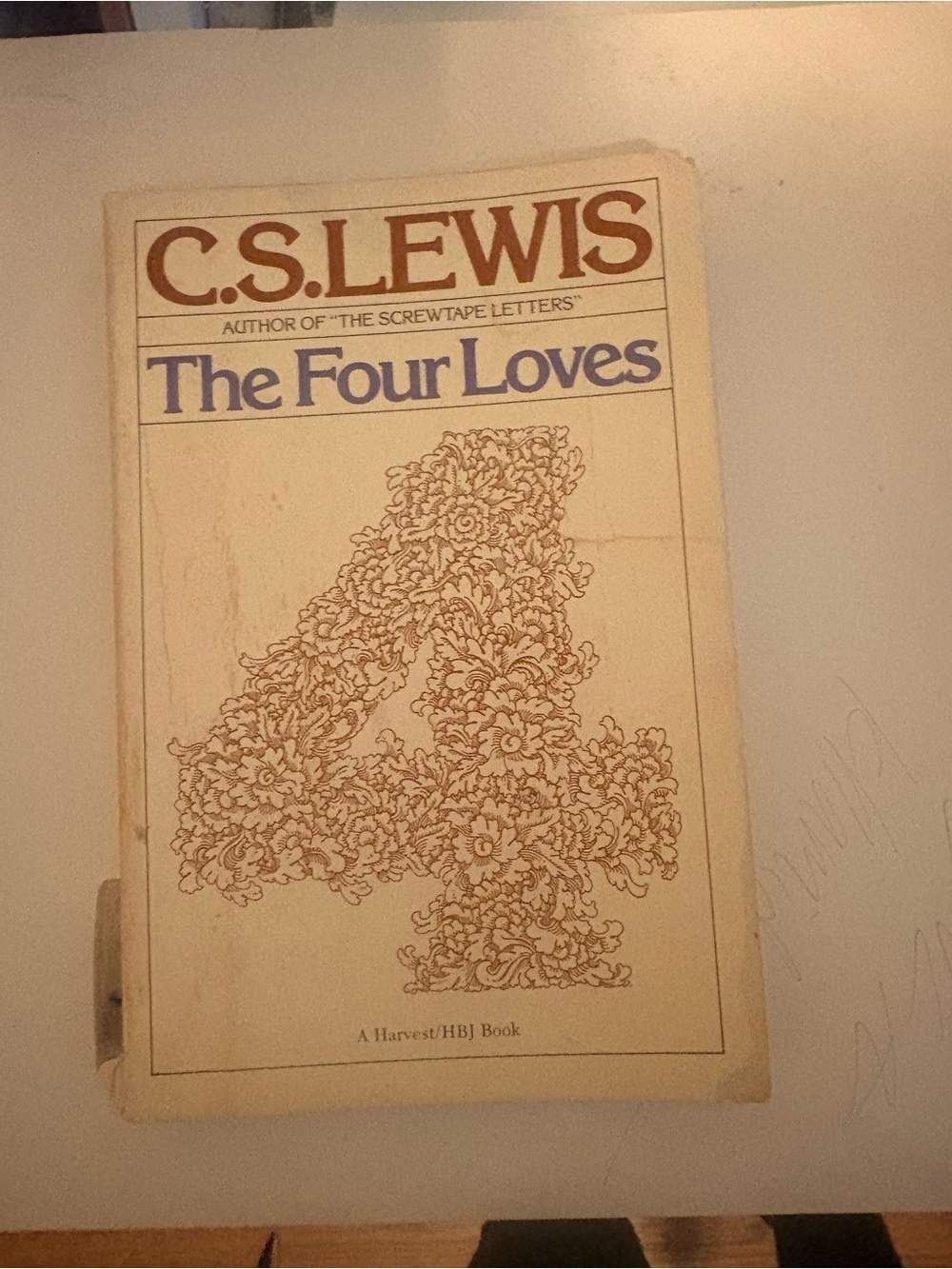 C.S. Lewis "The Four Loves" Paperback Book - Cream & Brown Cover
